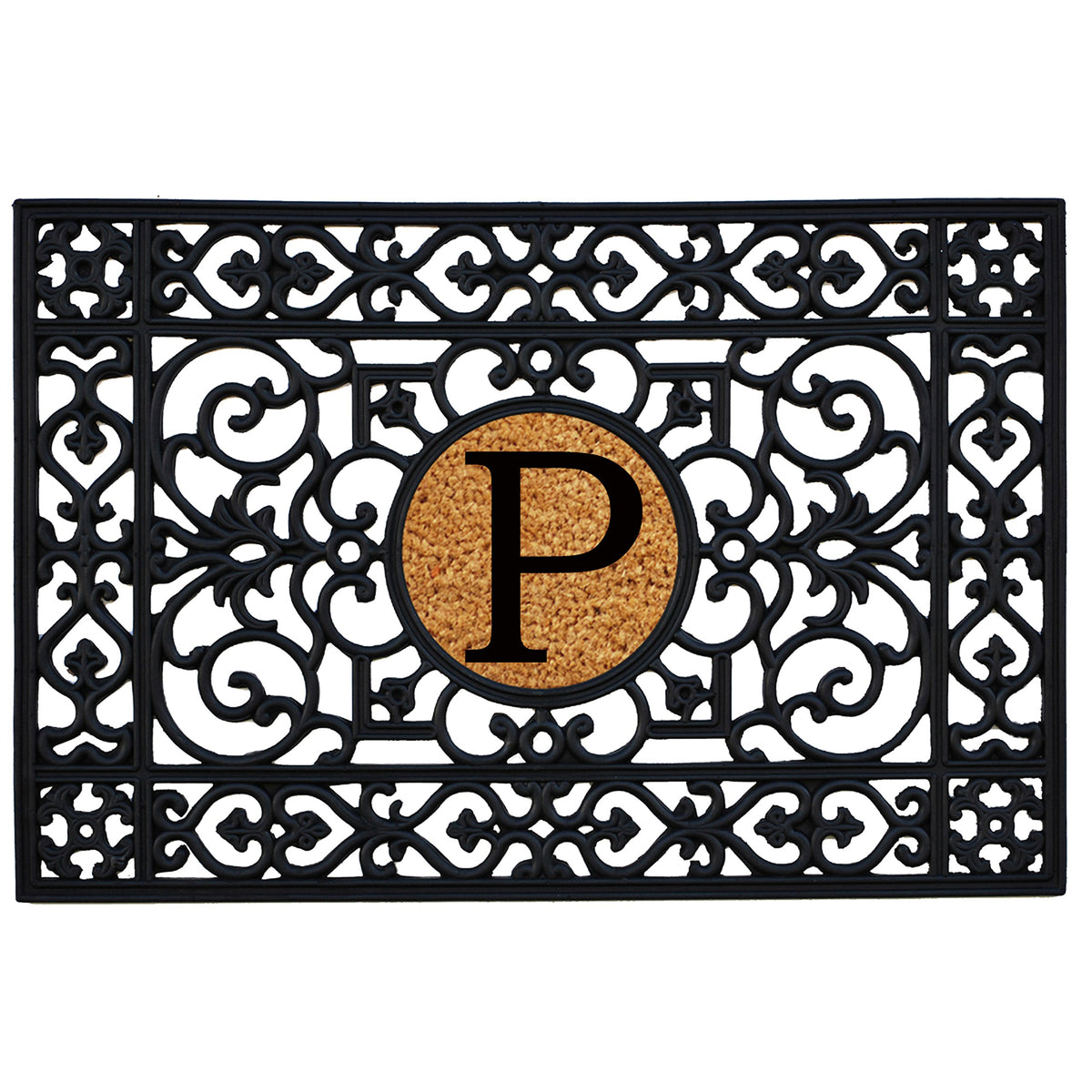 Calloway Mills 160012436P Rubber Monogram Insert Doormat, 2' X 3' (Letter P)