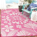 Ileading Outdoor Plastic Straw Rug 5X8Ft Funny Floral Style Reversible Patio Area Rugs Waterproof Non Shedding Portable Carpets