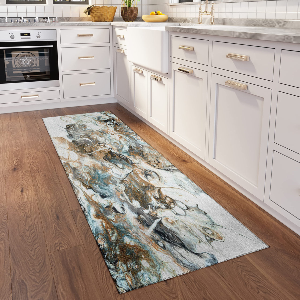Addison Rugs Karina Akc41 Smoke 2'3&quot; X 7'6&quot; Indoor Outdoor Runner Rug, Easy Clean, Machine Washable, Non Shedding, Bedroom, Entry, Living Room, Dining Room, Kitchen, Patio Rug