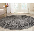 SAFAVIEH Adirondack Collection Area Rug - 6 Round, Grey & Black, Oriental Distressed Design, Non-Shedding & Easy Care, Ideal fo