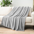 Pavilia Light Grey Fleece Throw Blanket For Couch Twin Size, Silver Super Soft Fuzzy Flannel Throw For Sofa, Luxury Plush Microf