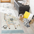 SAFAVIEH Carousel Kids Collection Runner Rug - 2 x 8, Ivory, Animal Design, Non-Shedding & Easy Care, Ideal for High Traffic A