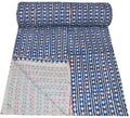 YUVANCRAFTS Indian Bagru Hand Block Print Kantha Quilt Twin Size Pure Cotton Handmade Vintage Kantha Quilt Throw Kantha Blanket