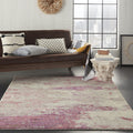 Nourison Celestial Modern Abstract Ivory/Pink 5'3' X 7'3' Area Rug, Easy Cleaning, Non Shedding, Bed Room, Living Room, Dining