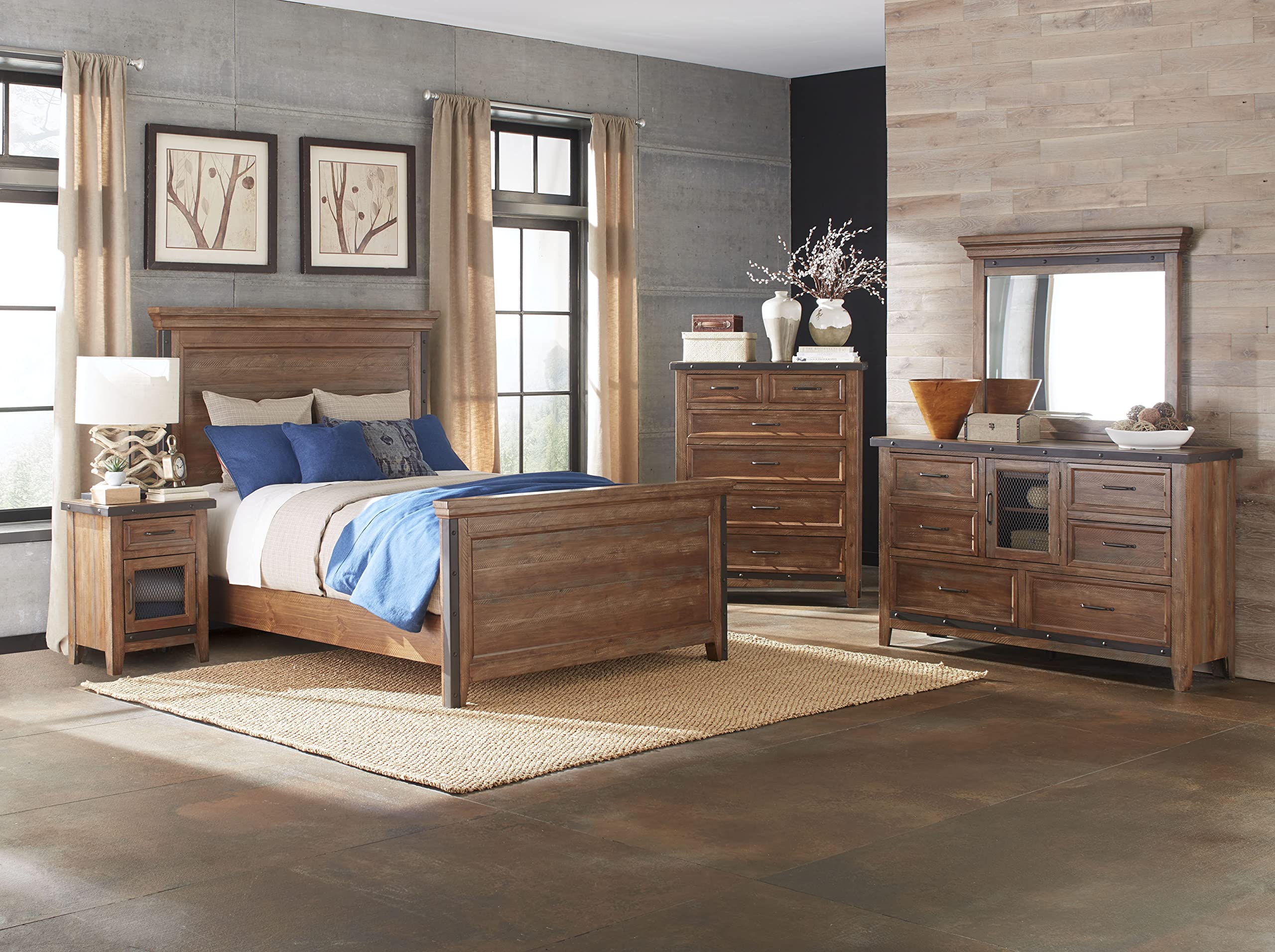 Intercon Taos Nightstand with 1 Drawer, Canyon Brown Bedside Tables