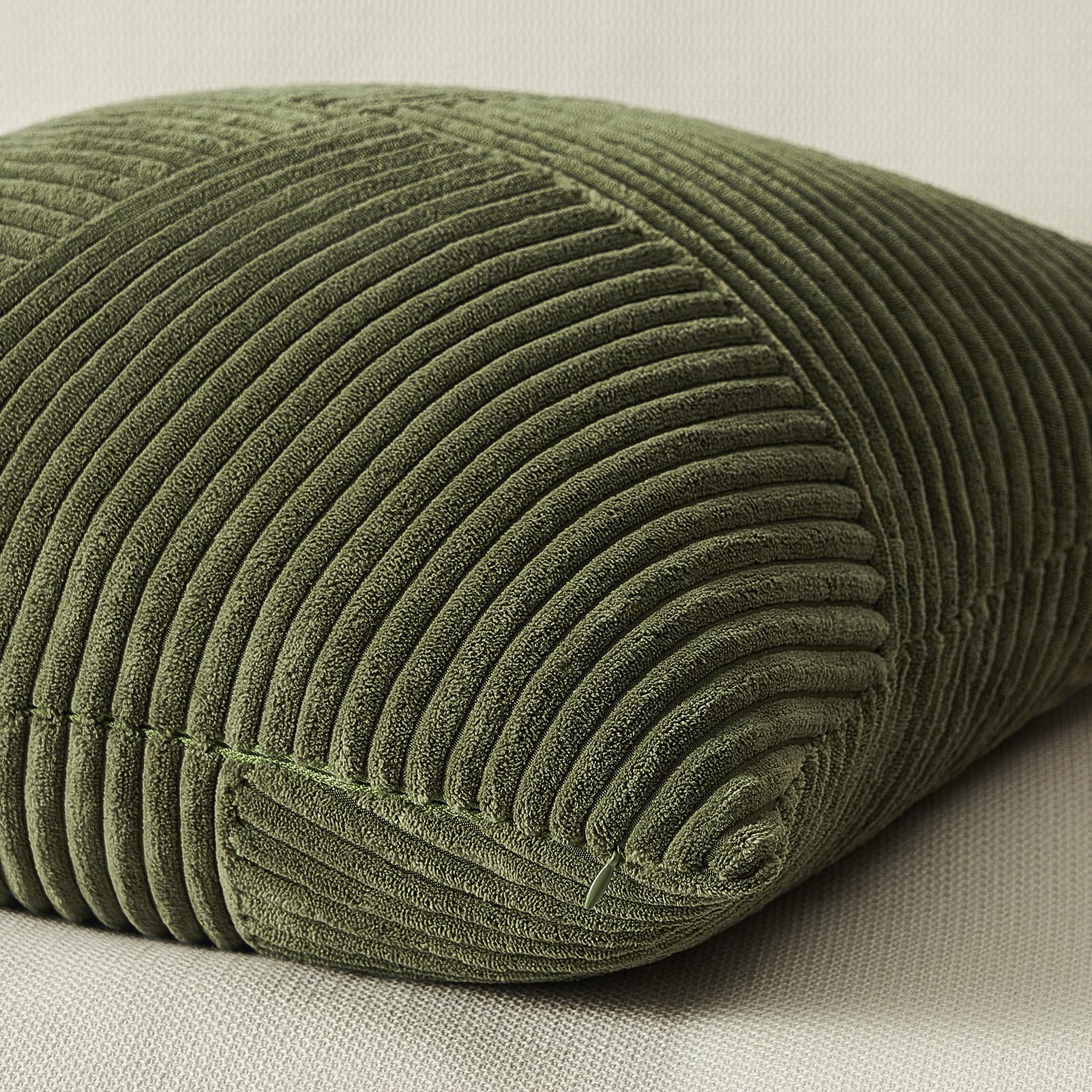 Topfinel 12X12 Inch Olive Green Decorative Throw Pillow Covers Set Of 2,Soft Corduroy Small Couch Pillow Covers Windmill Texture
