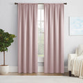 Eclipse Solid Thermapanel Modern Room Darkening Rod Pocket Window Curtain For Bedroom (1 Panel) 63' X 54' Curtain Panel In Blu