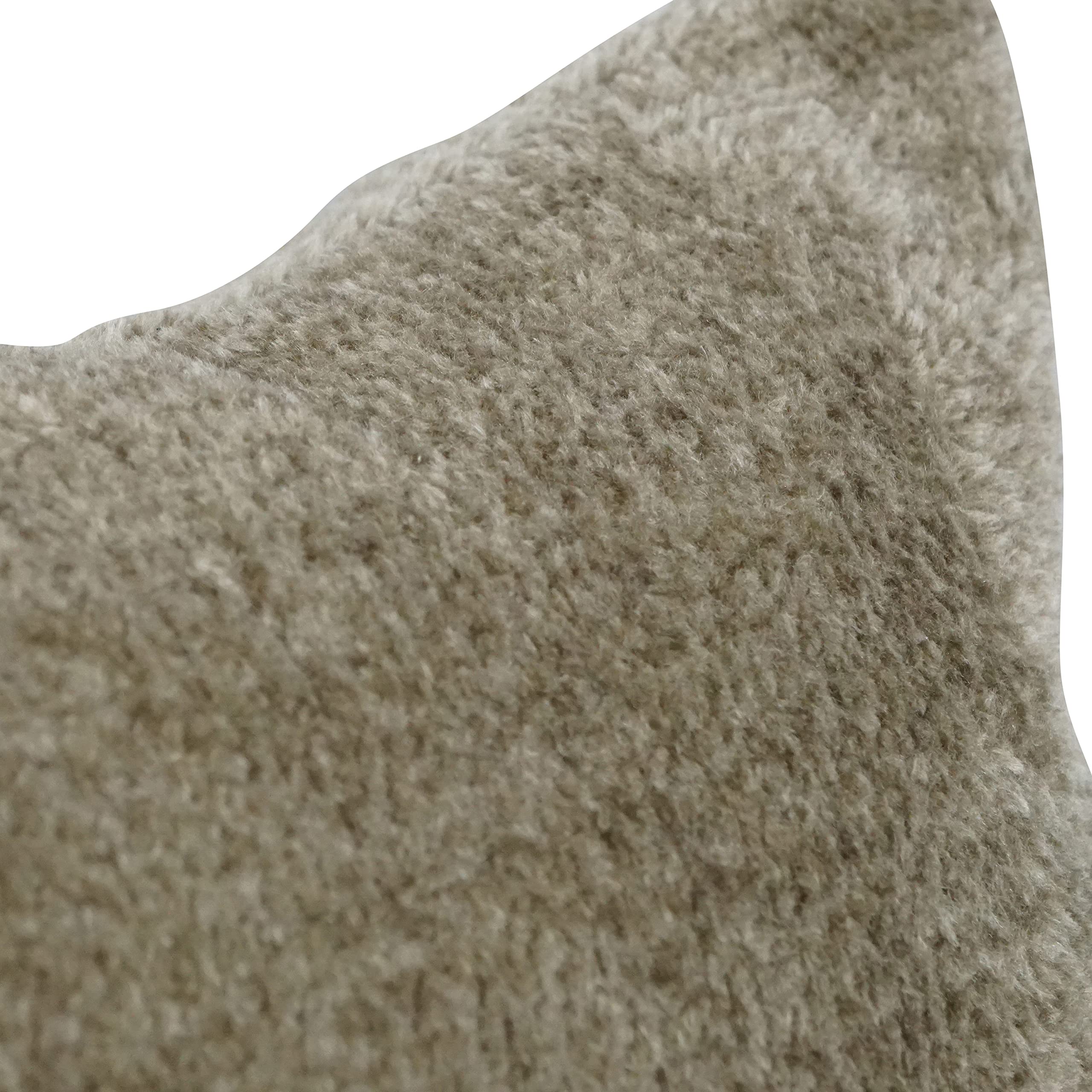 Blazing Needles Square Faux Fur Throw Pillows, 17", Elton Taupe 4 Count