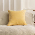 Home Brilliant Super Soft Throw Pillows For Couch Yellow Square Decorative Euro Shams Modern Striped Corduroy Pillow Cover 24X24