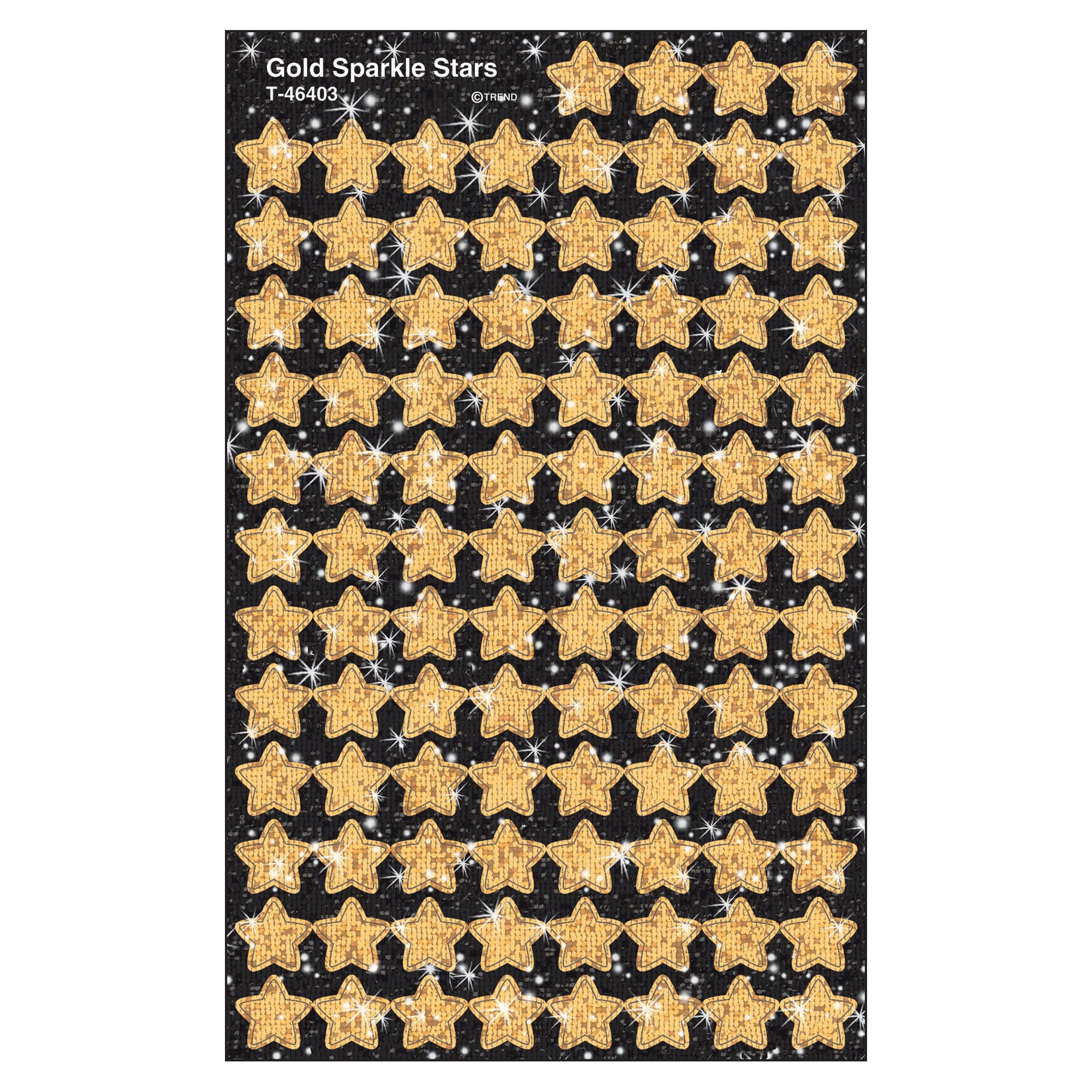 Trend Enterprises, Inc. Gold Sparkle Stars Supershapes Stickers-Sparkle, 400 Ct