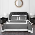 Casabolaj Bicolore Collection 3 Pieces Duvet Cover Set 100% Egyptian Cotton Sateen 400 Thread Count Bedding Sets Queen King-Fram