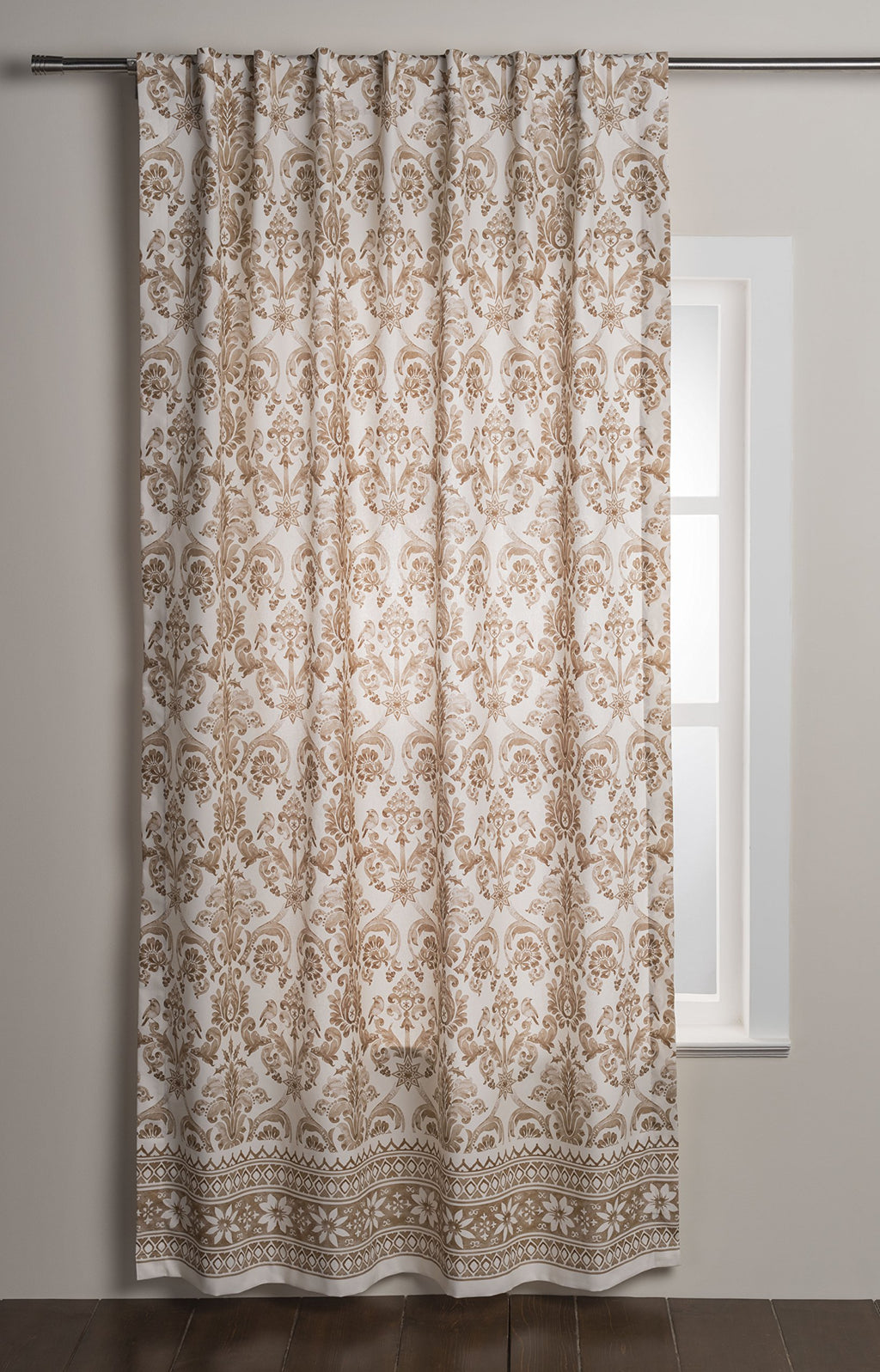 Maison d' Hermine Curtains 100% Cotton (50''x84'') One Panel Easy Hanging with a Rod Pocket & Loop, for Kitchen, Offices Drapes,
