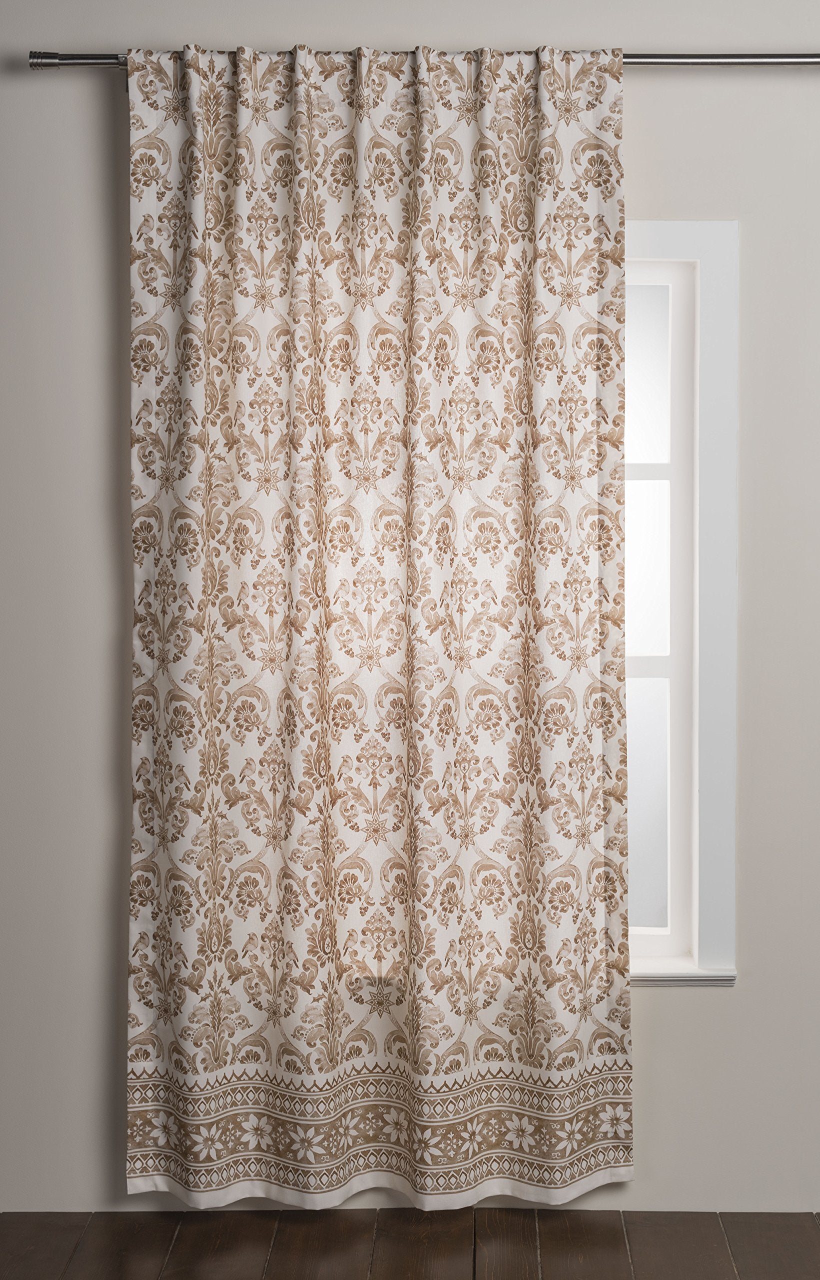 Maison d' Hermine Curtains 100% Cotton (50''x84'') One Panel Easy Hanging with a Rod Pocket & Loop, for Kitchen, Offices Drapes,