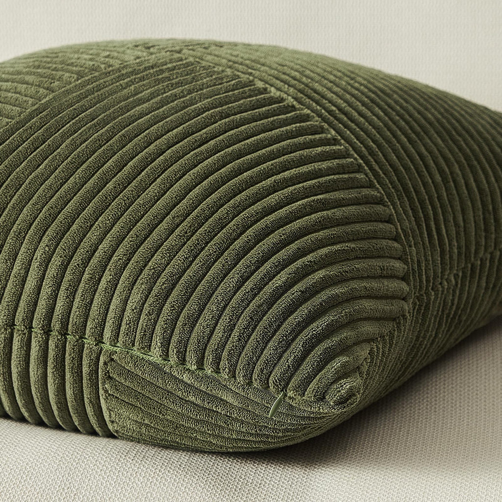 Topfinel 26X26 Inches Euro Pillow Shams Set Of 2 Olive Green Corduroy Decorative Throw Pillow Covers For Bedroom Living Room, Wi