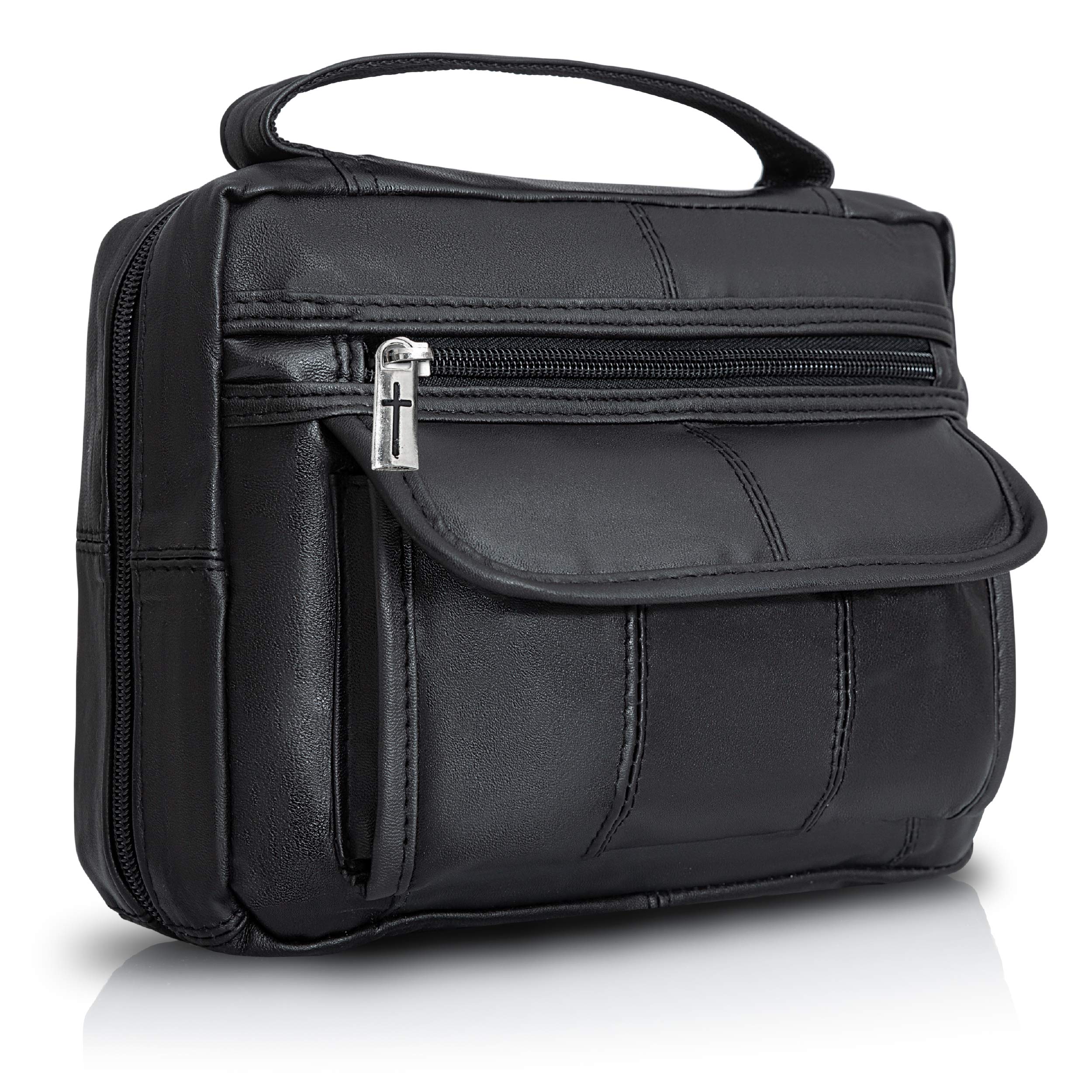 B&F Embassy Black Solid Genuine Leather Bible Cover