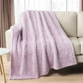 Pavilia Sherpa Throw Blanket For Couch Sofa, Light Purple Lavender Fluffy Warm Plush Blanket For Twin Bed, Cozy Super Soft Light