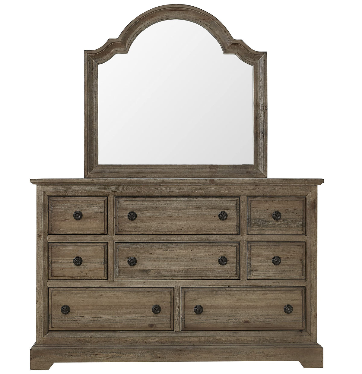 Progressive Furniture Wildfire Drawer Dresser with Mirror, Caramel/Tan