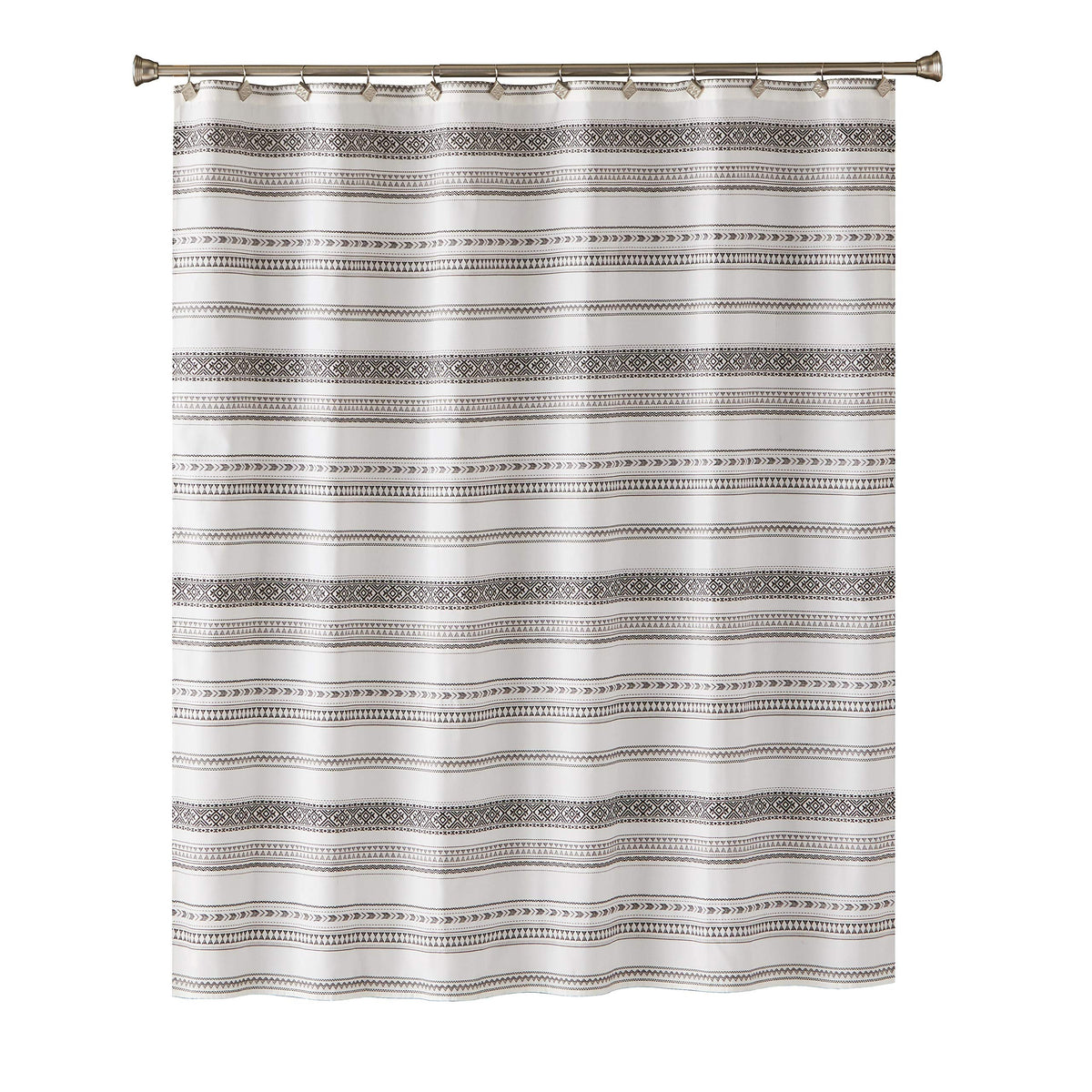 Skl Home By Saturday Knight Ltd. Geo Stripe Shower Curtain, Black 70X72