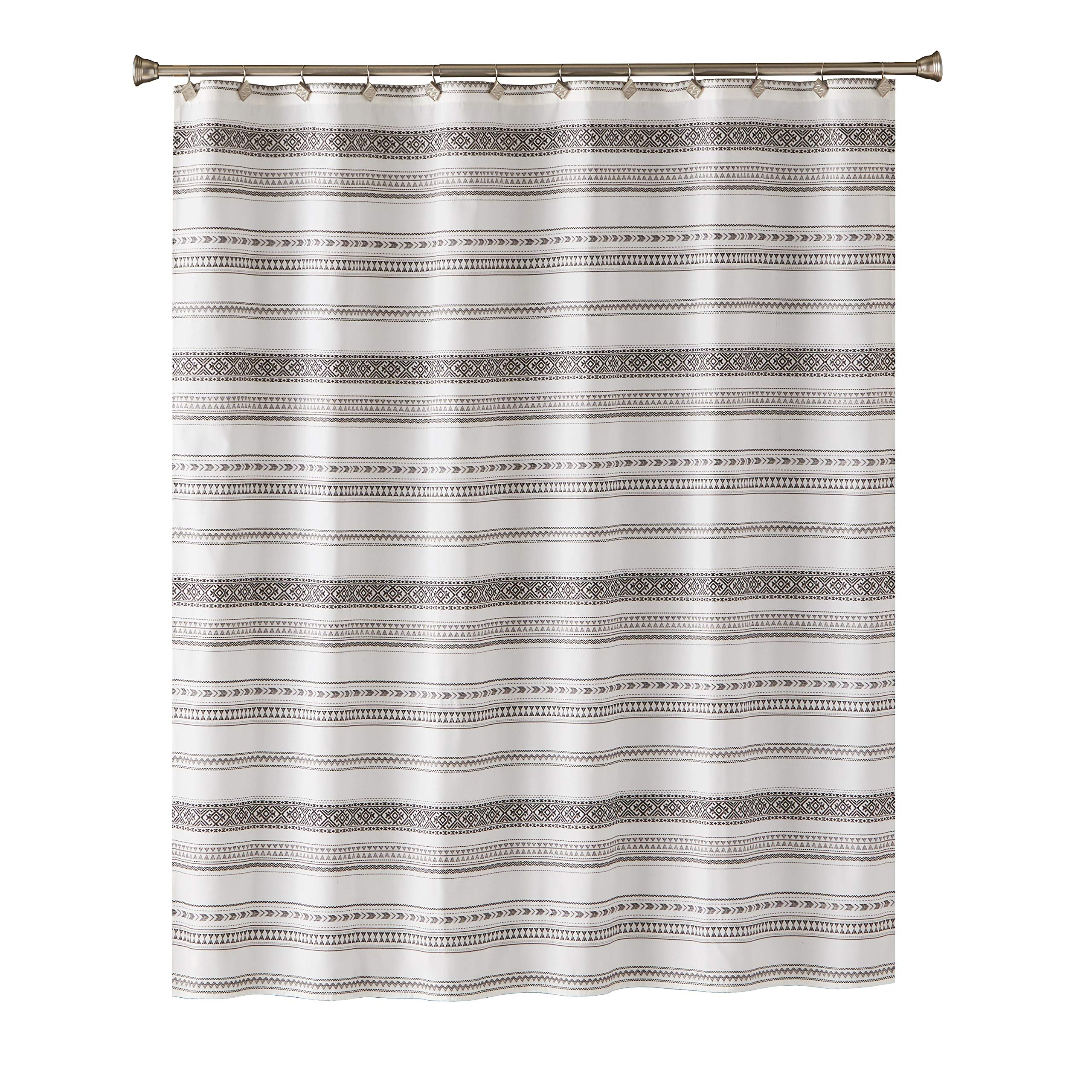Skl Home By Saturday Knight Ltd. Geo Stripe Shower Curtain, Black 70X72