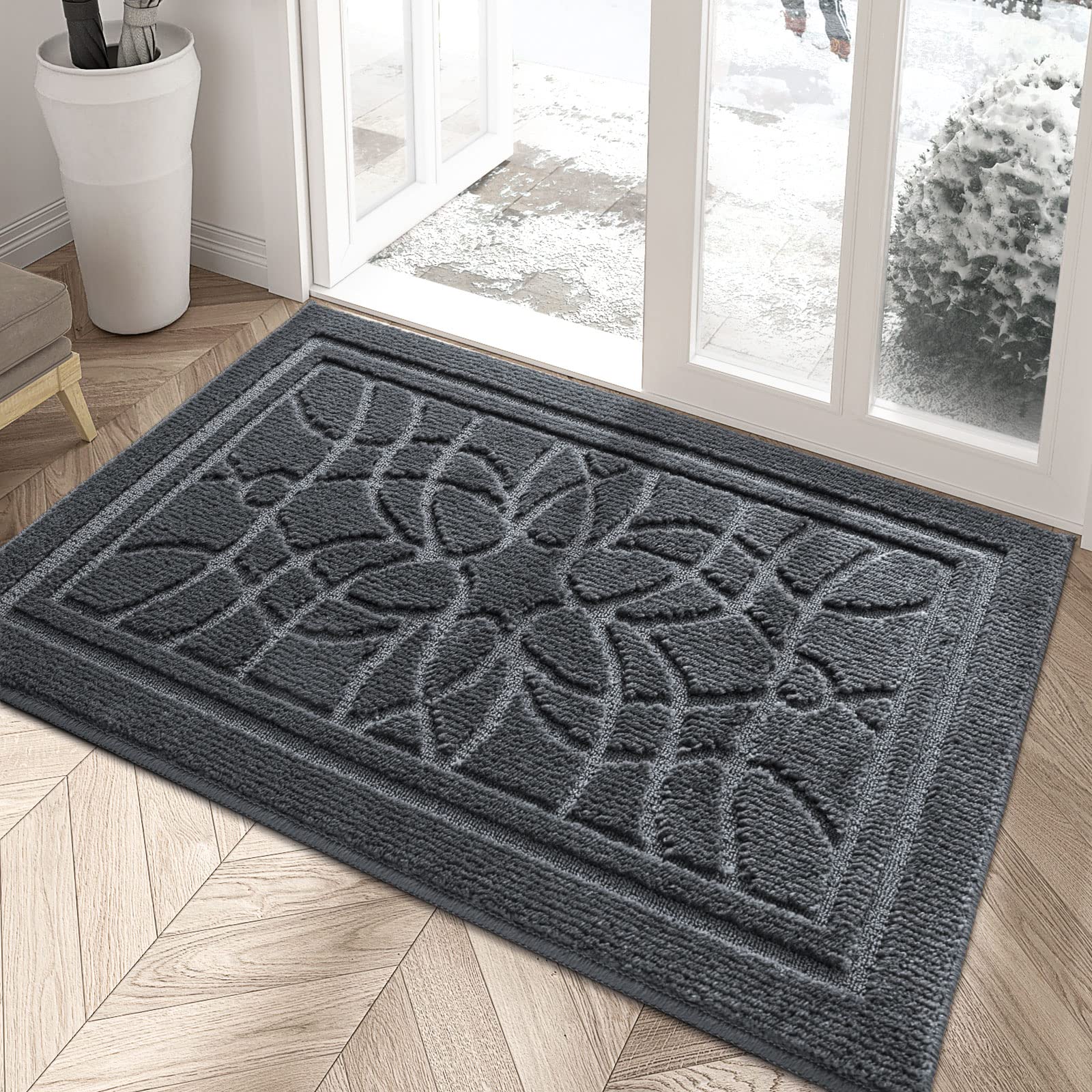 Dexi Indoor Doormat, 32'X48' Non-Slip Absorbent Front Door Mats Low Profile Machine Washable Door Rug For Entry, Garage, Patio