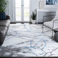 SAFAVIEH Craft Collection 67 Square Ivory Grey/Blue CFT877M Modern Abstract Non-Shedding Living Room Bedroom Dining Home Office
