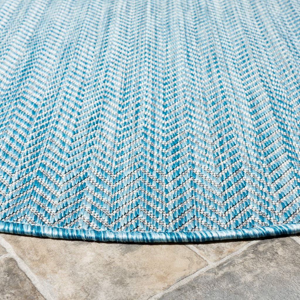 Safavieh Courtyard Collection 4' Round Aqua/Grey Cy8022 Indoor/ Outdoor Patio Backyard Mudroom Area Rug