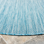 Safavieh Courtyard Collection 4' Round Aqua/Grey Cy8022 Indoor/ Outdoor Patio Backyard Mudroom Area Rug