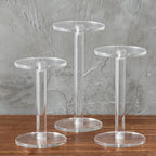 Mygift Acrylic Display Riser, Set Of 3 Clear Round Acrylic Jewelry/Watch Display Pedestal Riser Stands