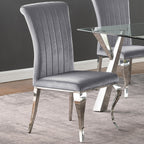 Coaster Home Furnishings Betty Upholstered Side Chairs Grey and Chrome (Set of 4)