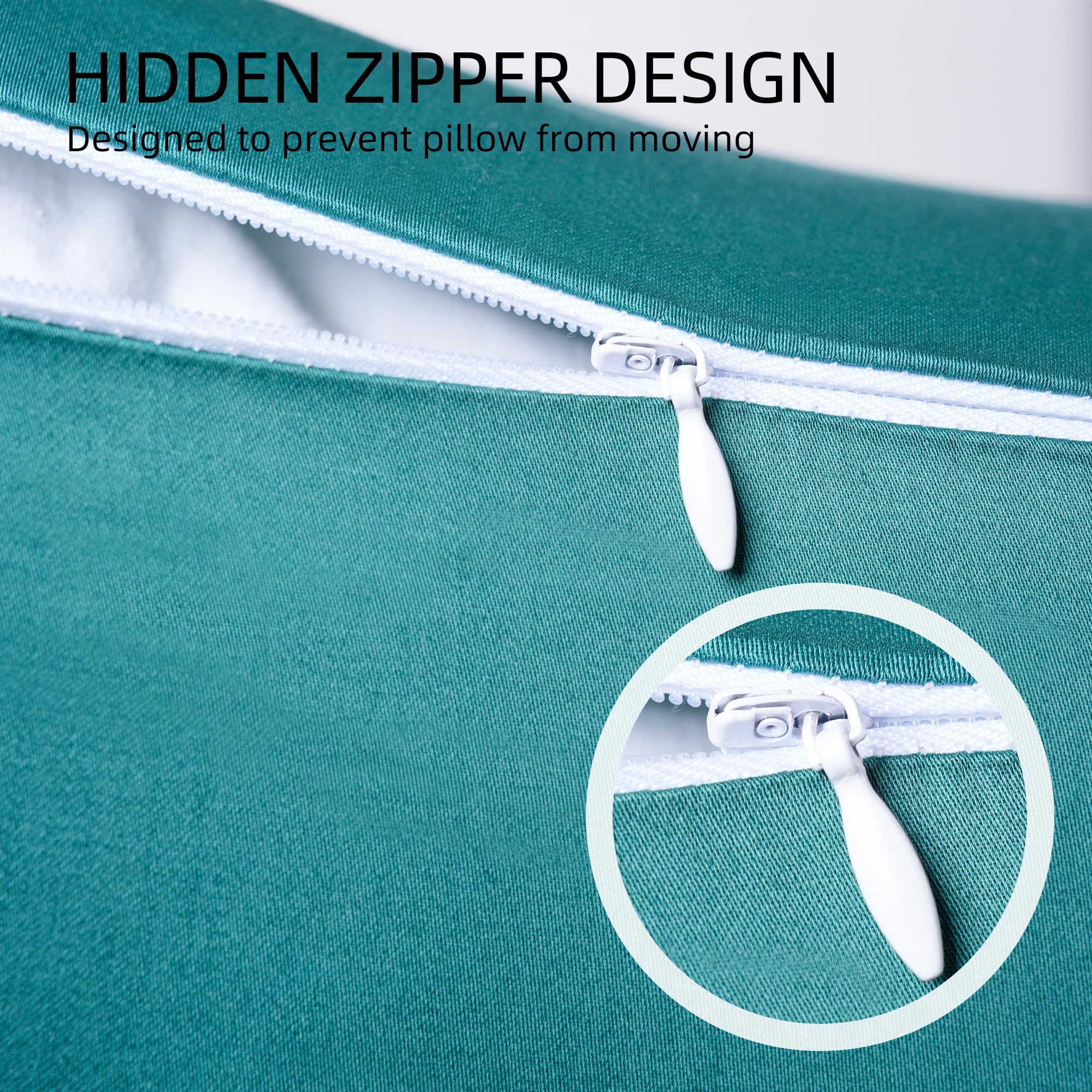 Cotton Pillow Protectors/Cover King Size With Zipper 2 Pack Teal Blue Pillow Cases Cooling & Breathable Bed Pillow Protectors Set Of 2 Pillow Cases Cover (20' X 40')