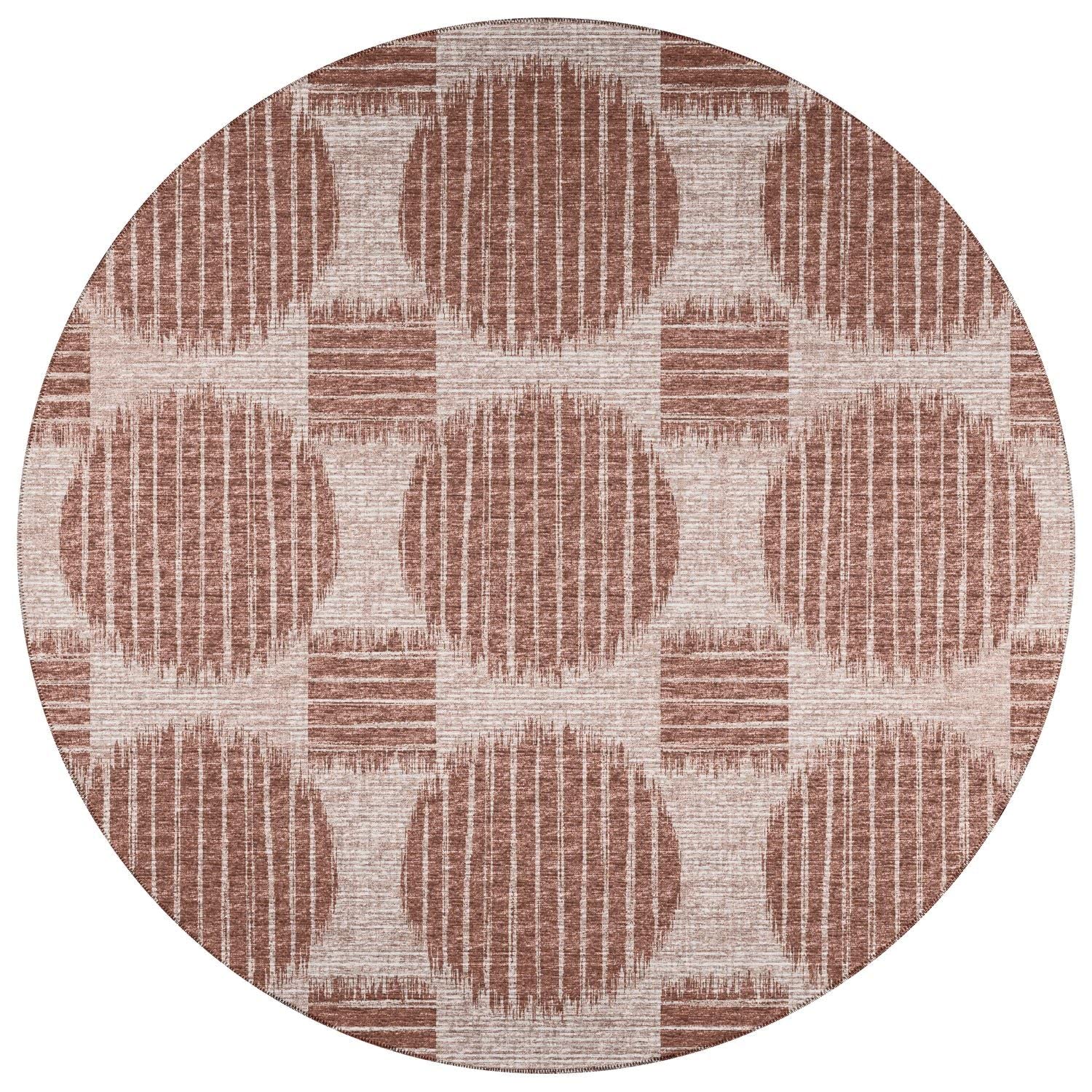 Sedona Sn13 Brown Contemporary Rug Round 4' X 4'