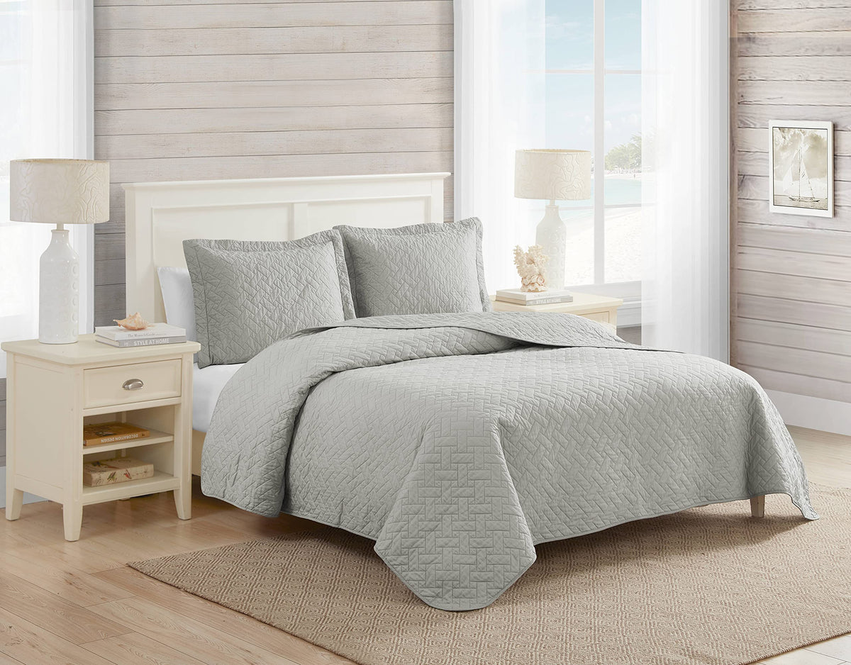 Tommy Bahama - Chevron Collection - Quilt Set - 100% Cotton, Lightweight, All Season Bedding, Pre-Washed For Added Softness, Twi