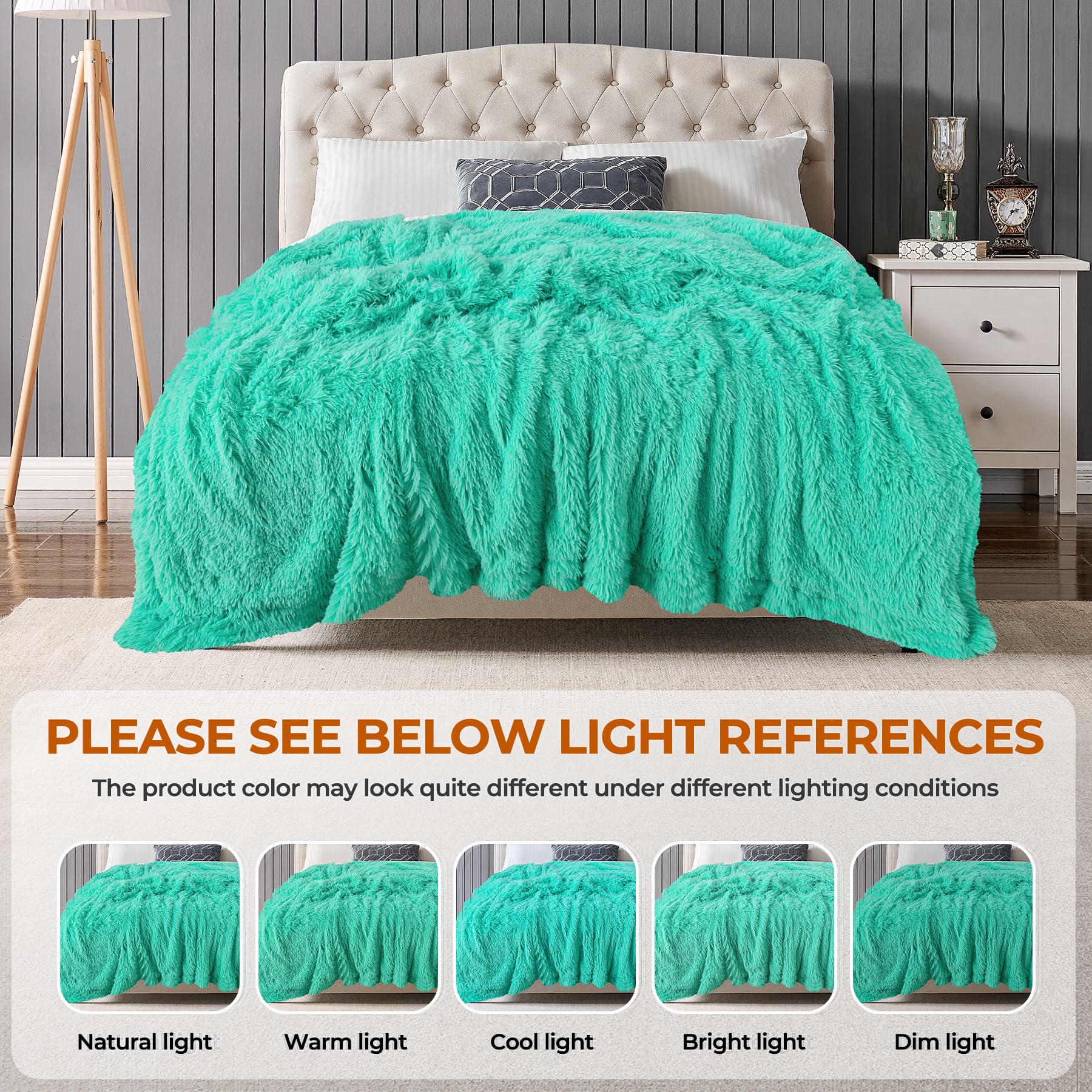 Toonow Extra Soft Fuzzy Faux Fur Blanket Twin Size 70''X78'', Reversible Lightweight Plush Fuzzy Cozy Soft Blankets And Throws F