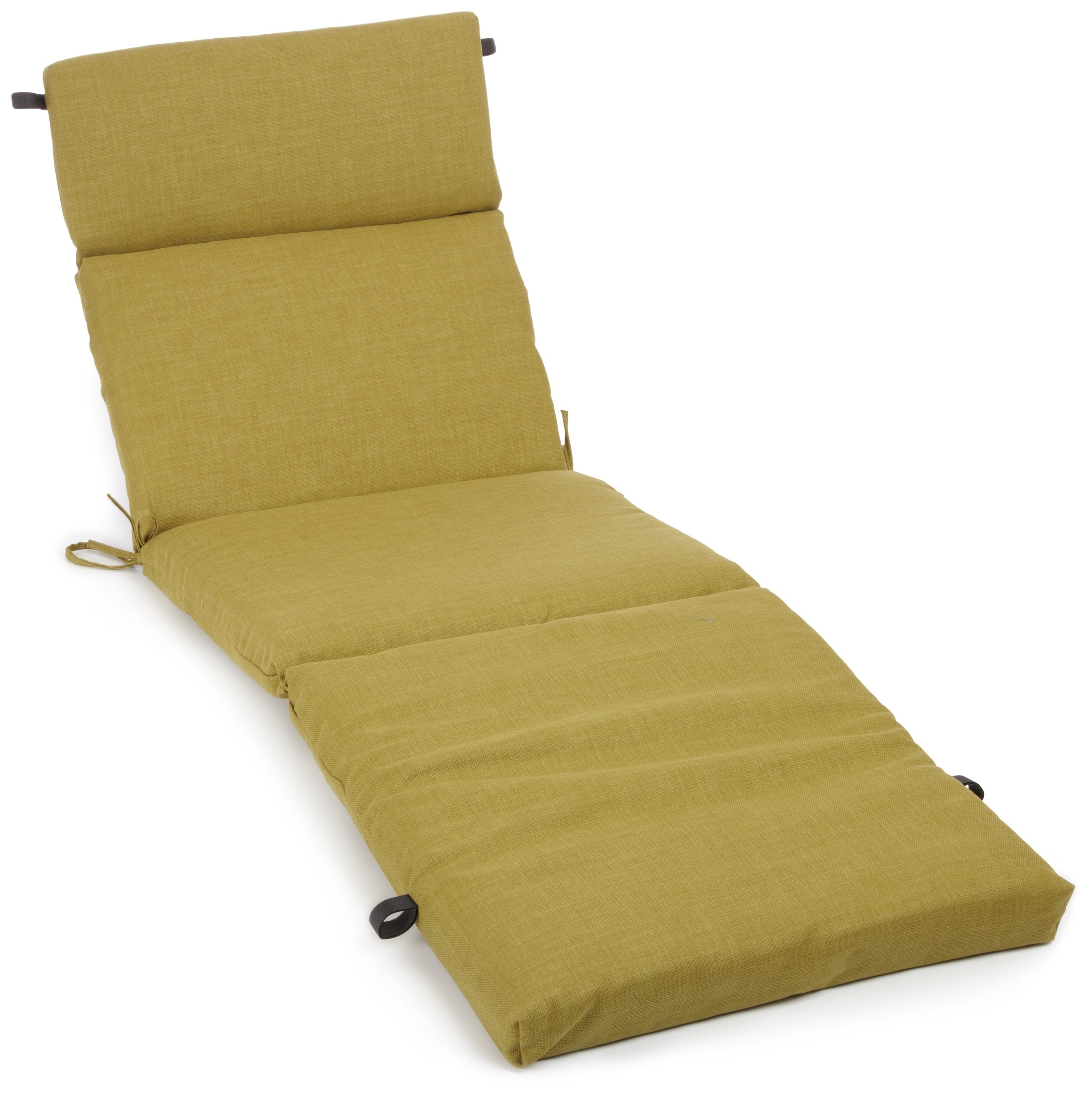 Blazing Needles Outdoor Spun Poly 24-Inch by 72-Inch by 3-1/2-Inch All Weather UV Resistant Zippered Chaise Lounge Cushion, Avoc