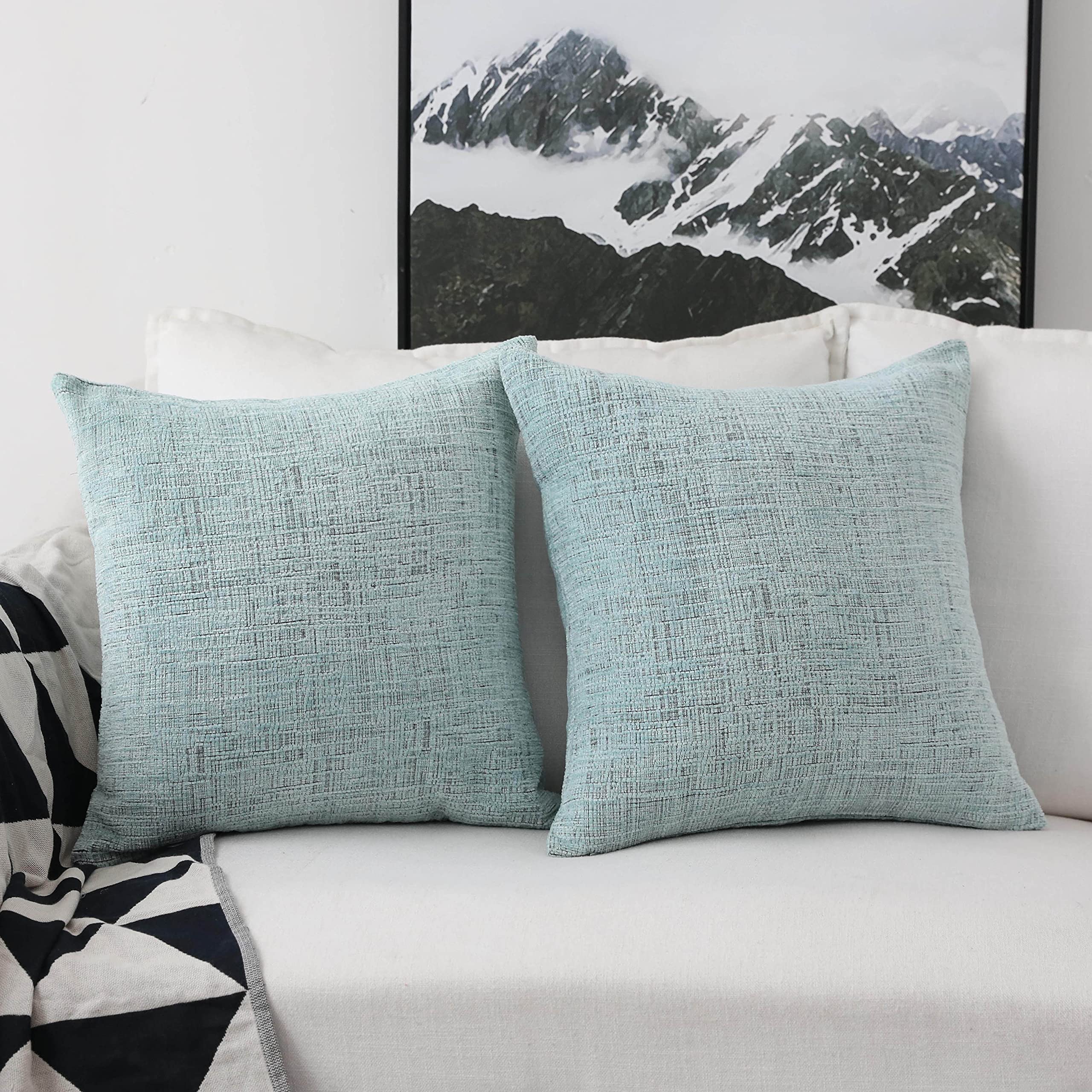 Home Brilliant Large Throw Pillow Covers Set Of 2 Chenille Velvet Decorative Pillow Covers For Patio Fall Decorations, 66X66Cm (