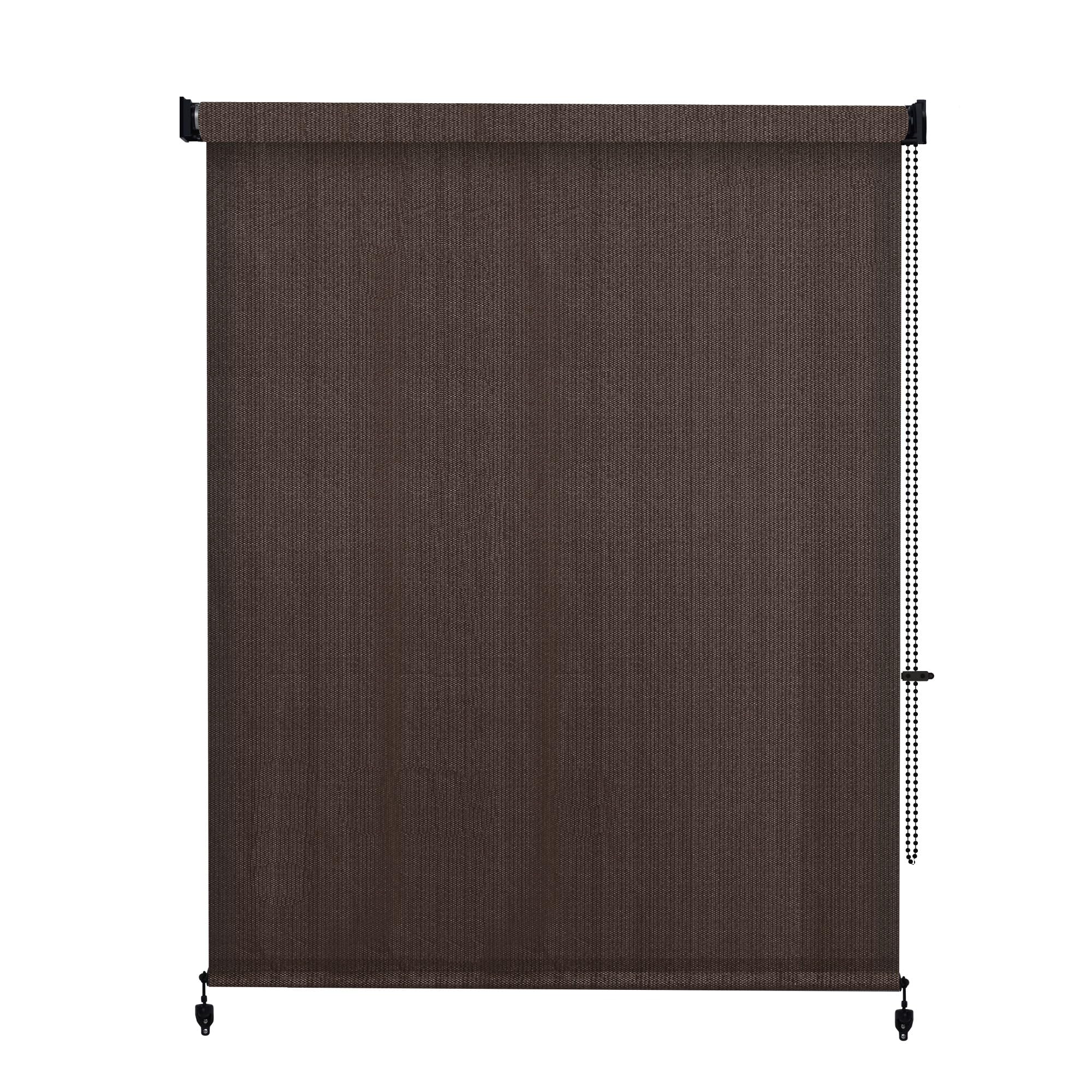 Vicllax Outdoor Roller Shade, Patio Blinds Roll Up Shade 6X6Ft, Chocolate