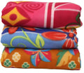 Goyals  Fleece Double Bed Multicolour Printed Blanket  Set of 3