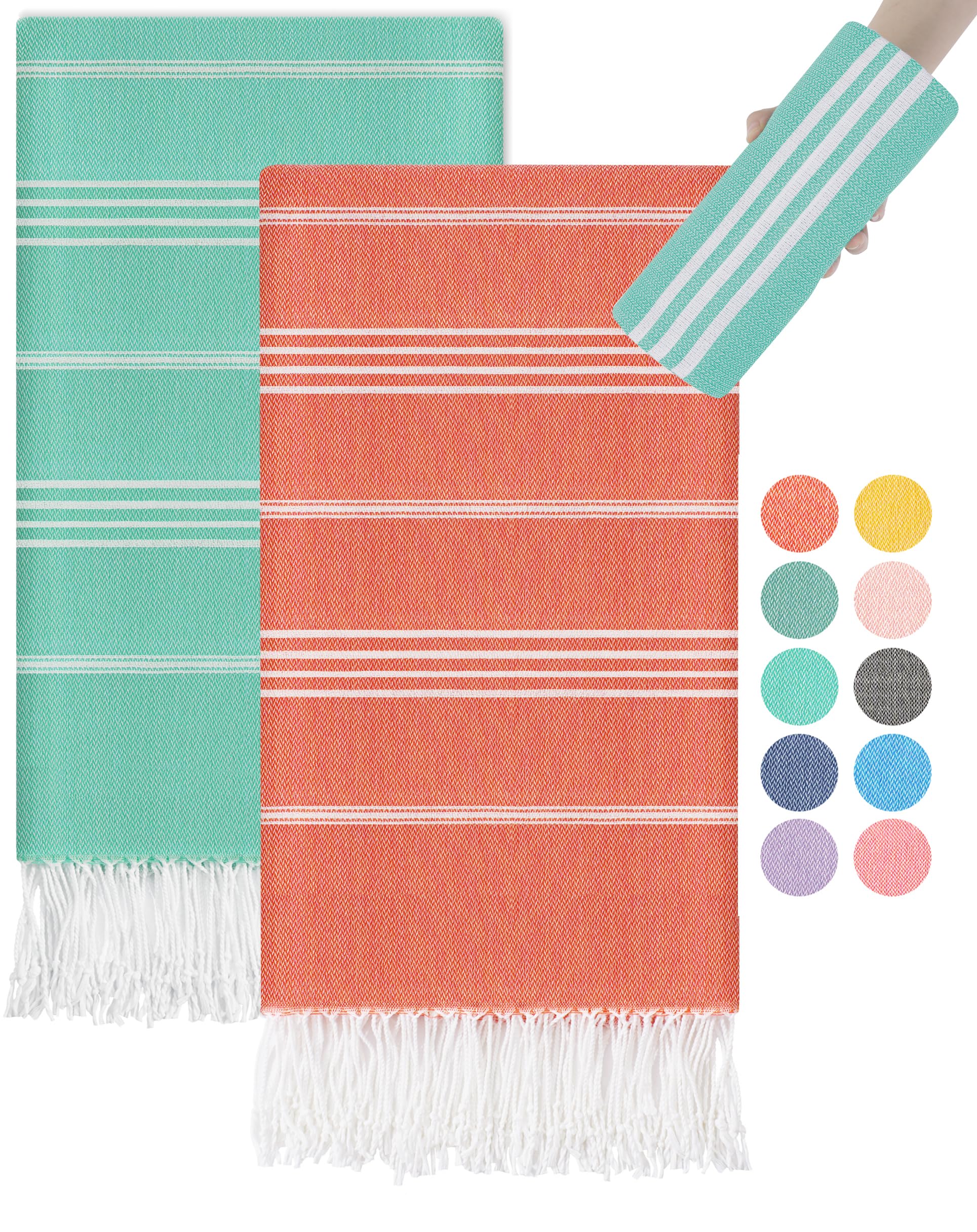 6 Packs Turkish Beach Towels Set Adult Pool Swim Towel Bulk Yoga Blanket Oversized Sand Free Quick Dry Lightweight Extra Large S