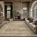 PureCozy Brown 6x9 Area Rug for Living Room Washable Vintage Distressed Large Carpet Bedroom Low Pile Non Slip Indoor Soft Retro