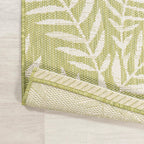 Jonathan Y Smb119D-5 Nevis Palm Frond Indoor Outdoor Area Rug, Coastal, Casual, Country Easy Cleaning,Bedroom,Kitchen,Backyard,Patio,Non Shedding, Green/Cream, 5 X 8