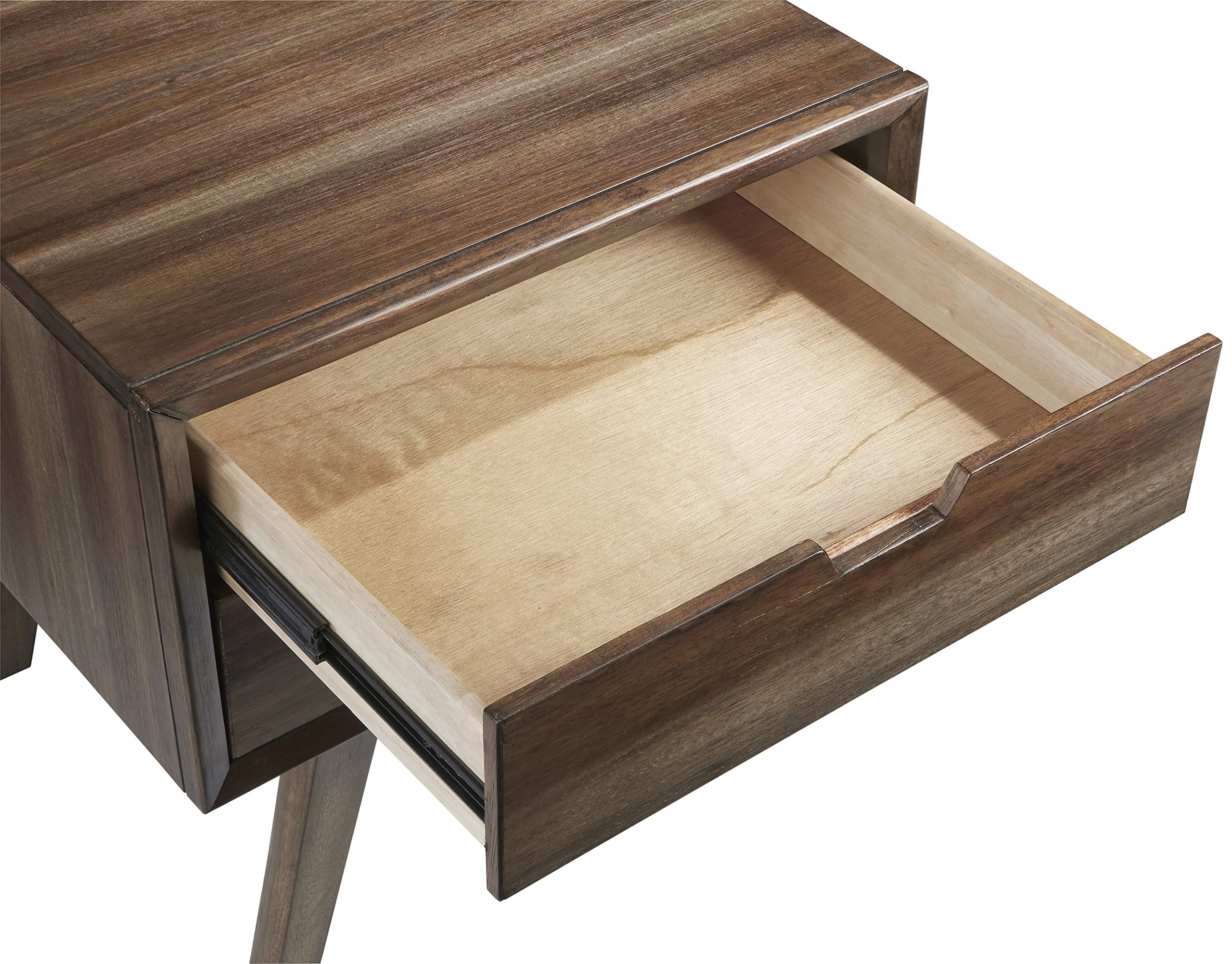 Progressive Furniture Bungalow End Table with Drawers, Brown/Caramel