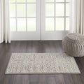 Nourison Jubilant Floral Ivory/Grey 2 x 4 Area-Rug, Easy-Cleaning, Non Shedding, Bed Room, Living Room, Dining Room, Kitchen (