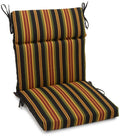 Blazing Needles Outdoor Spun Poly 22-Inch By 45-Inch By 3-1/2-Inch 3-Section Chair Cushion, Lyndhurst Raven