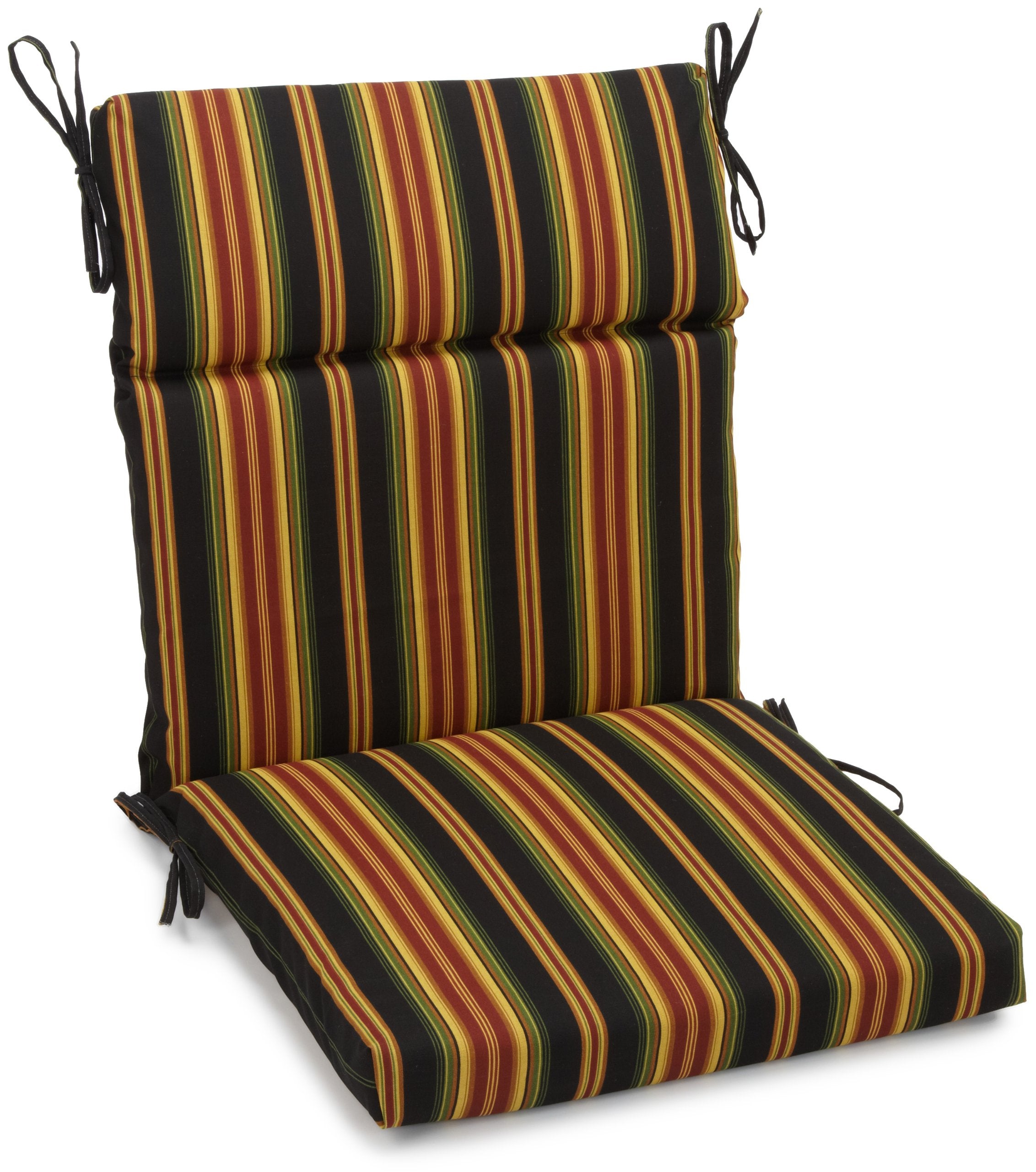 Blazing Needles Outdoor Spun Poly 22-Inch By 45-Inch By 3-1/2-Inch 3-Section Chair Cushion, Lyndhurst Raven