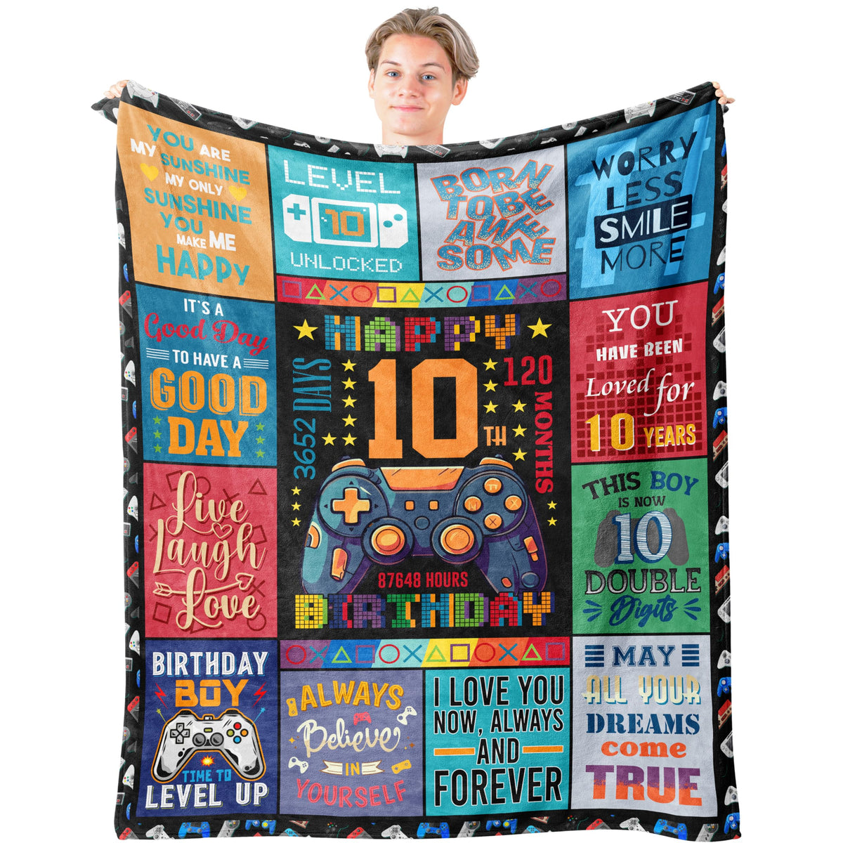 Mcurore 10 Year Old Boy Gift Ideas Blanket 60'X50', 10 Year Old Boy Gifts, Gifts For 10 Year Old Boy, Birthday Gift For 10 Yea
