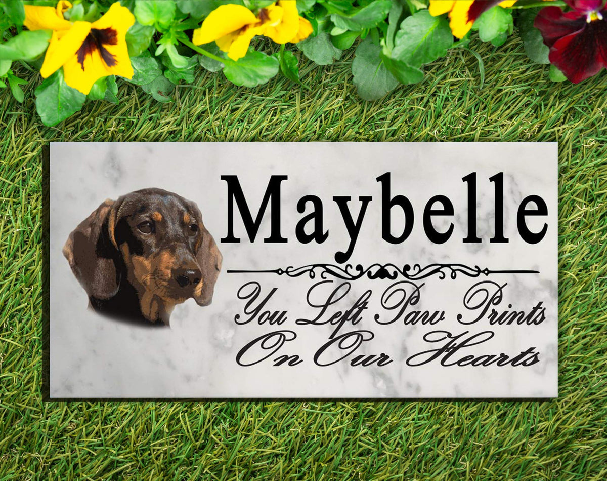 Broad Bay Dachshund Dog Memorial Stone Personalized Dachshund Sign Garden Marker Outdoor Grave Headstone Plaque