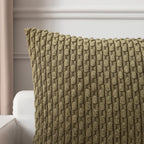 Kevin Textile Pack Of 2 Corduroy Decorative Throw Pillow Covers 18X18 Inch Soft Boho Striped Pillow Covers Modern Farmhouse Home Decor For Sofa Living Room Couch Bed Olive Green