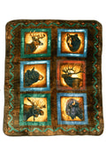 Crover Ss-Crv-Pb-Hguk-Hgyz Alaskan Wildlife Lodge Series Plush Raschel Queen Blanket