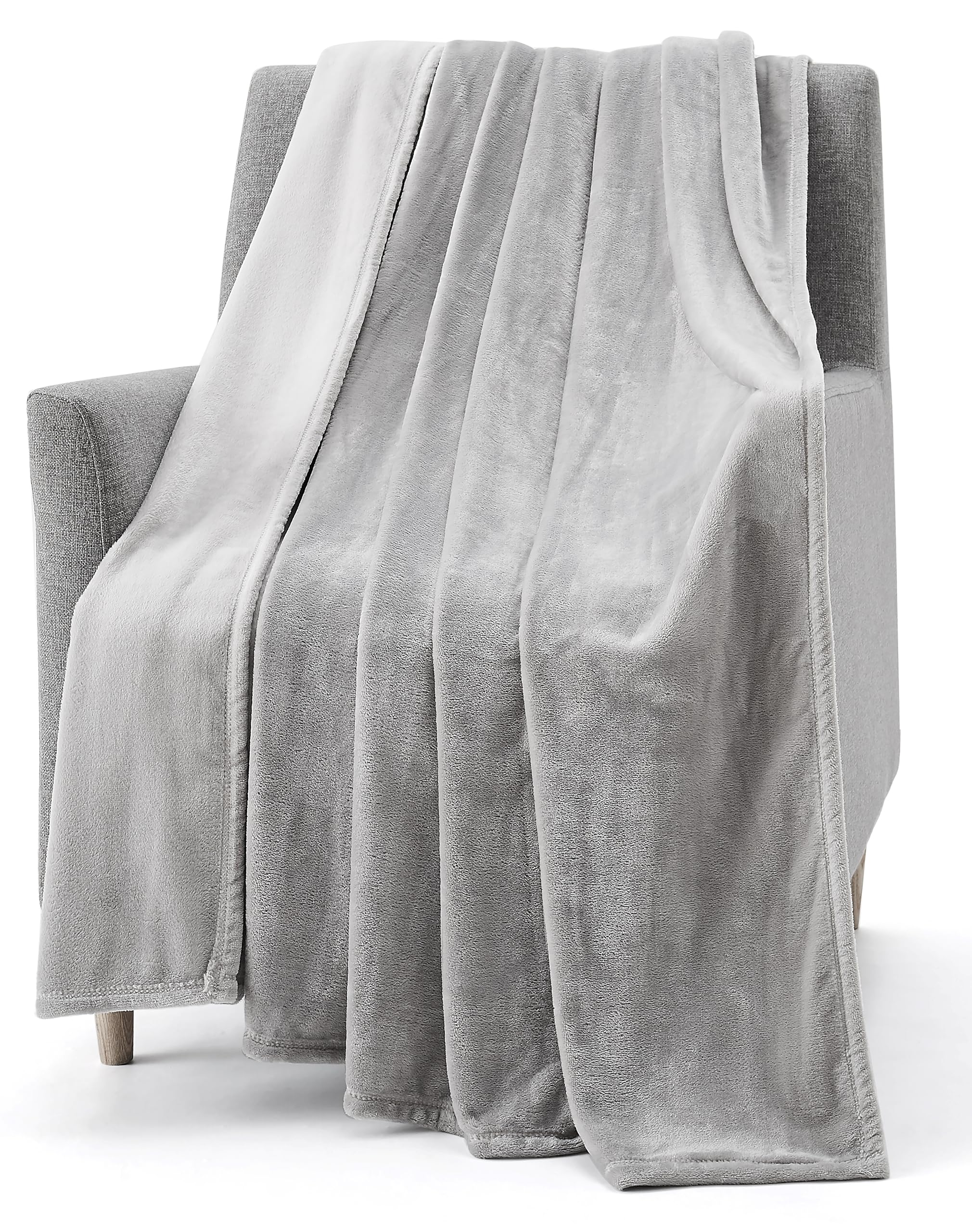 Casual Living 32596 Roomy Elegant Plush Cozy Soft Silky Solid Flannel Fleece Blanket Machine Washable Bed Blanket For Layering A