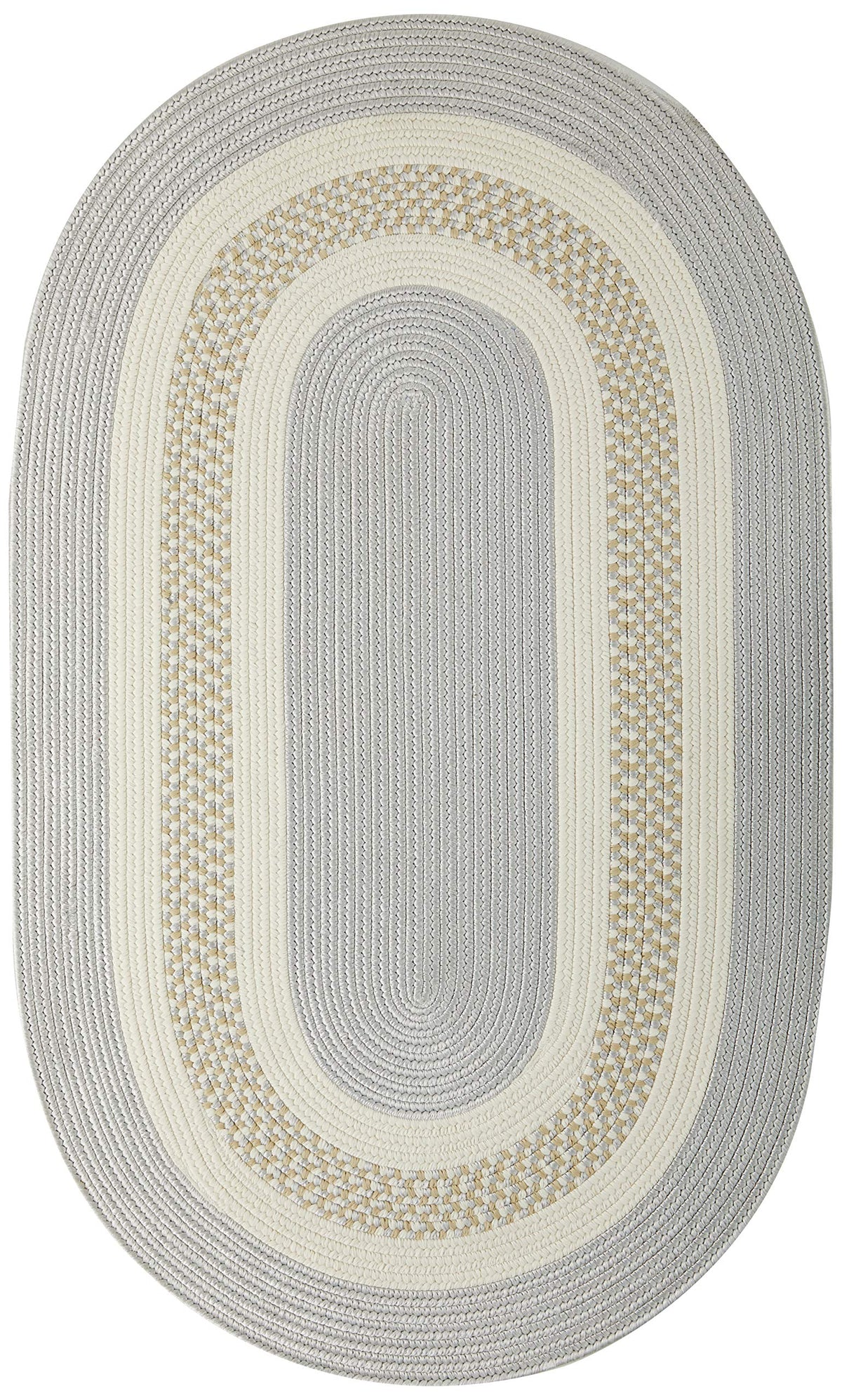 Crescent Oval Area Rug, 7&quot; X 9&quot;, Silver